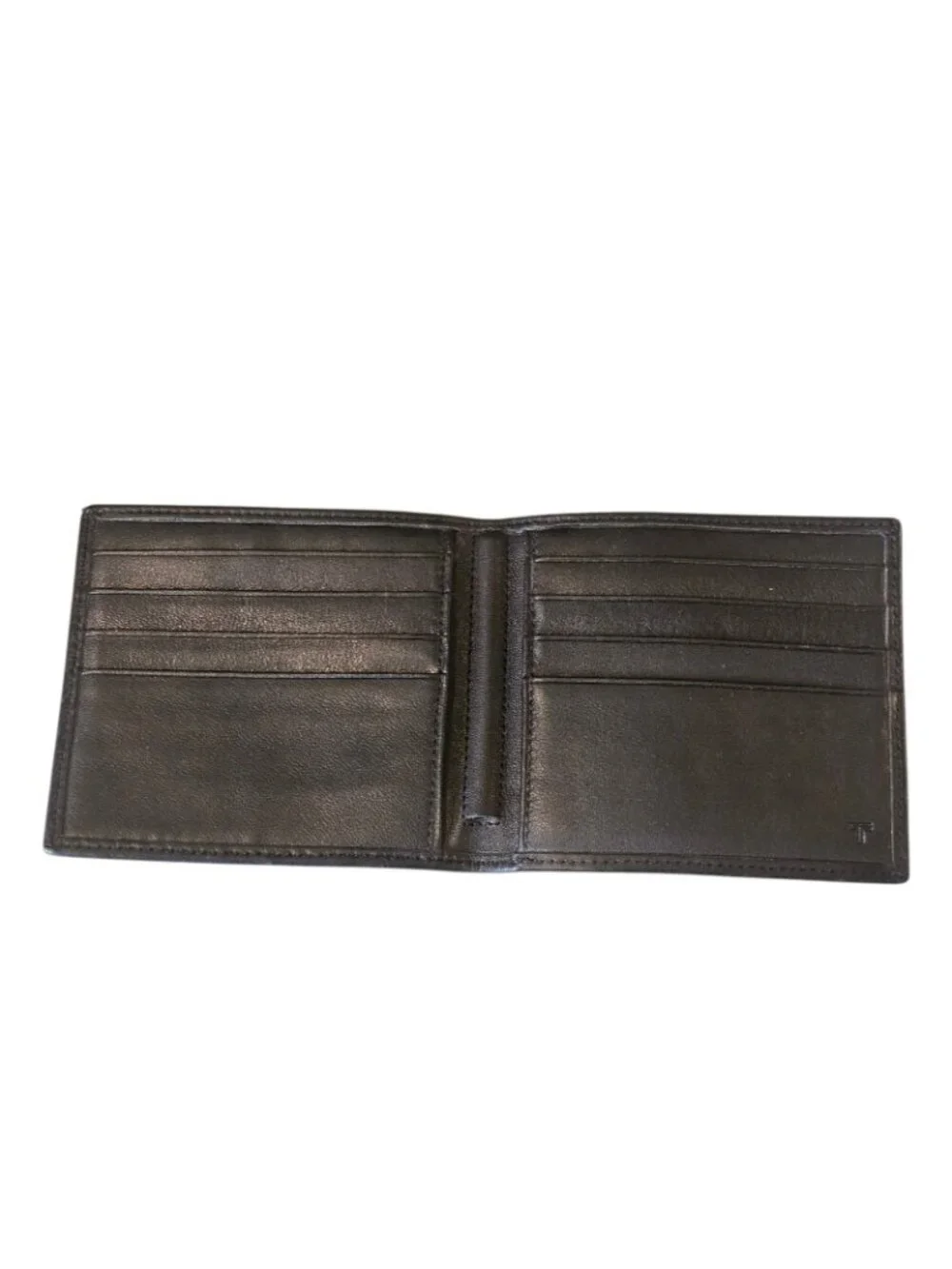 Tumi Black Leather Bifold Wallet 8 Card Slots Slim Classic 4 x 3.75
